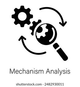 An editable glyph icon of mechanism analysis 