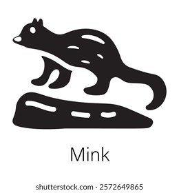 Editable glyph icon of a mink 