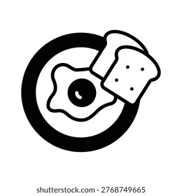 An editable glyph icon of omelette breakfast food