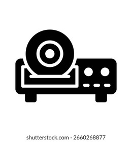 Um ícone de glifo editável mostrando a função do CD player