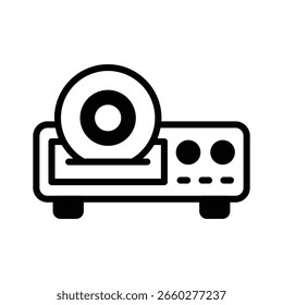 Um ícone de glifo editável mostrando a função do CD player