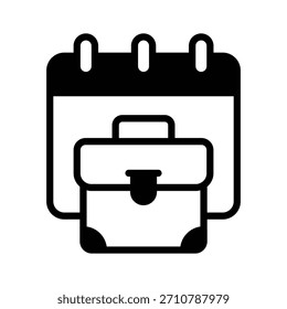Un icono de glifo editable que muestra un evento comercial formal