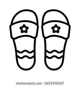 Ein bearbeitbares Glyphensymbol, das Sommerschuhe anzeigt
