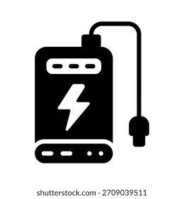 An editable glyph style icon deciding power bank charger