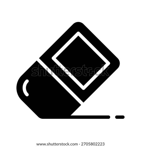 Editable glyph style icon of school eraser