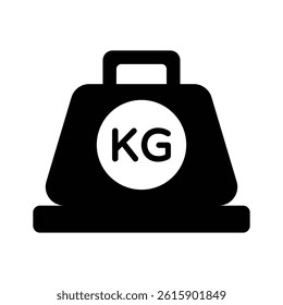 An editable glyph style icon showing weight tool