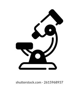 An editable glyph style icon showing microscope