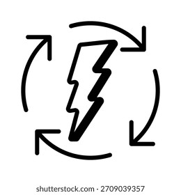 An editable glyph style icon showing renewable energy