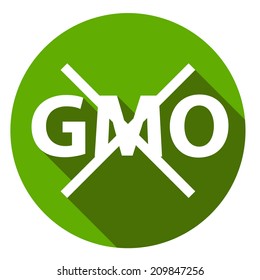 Editable GMO-free flat sign on a white background. Vector