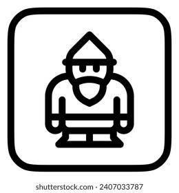 Bearbeitbares Gnome-Vektorsymbol. Gartenarbeit, Landschaftsgestaltung, Dekoration. Teil einer großen Icon-Set-Familie. Perfekt für Web- und App-Schnittstellen, Präsentationen, Infografiken usw.