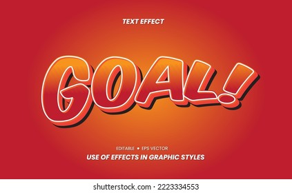 Editable Goal 3D Effect Text Vector Design