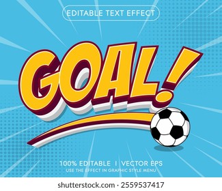 editable goal vector 3d text effect with modern style design