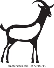 Editable Goat clipart symbol ,goat symbol with black color