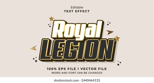 editable gold and black royal legion text effect.typhography logo