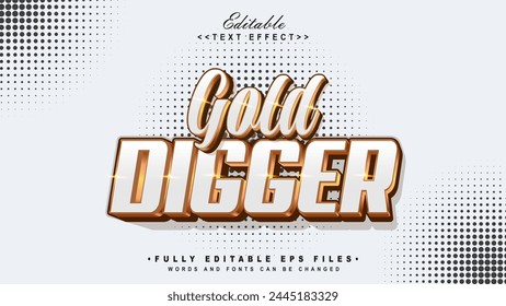 editable gold digger text effect.typhography logo