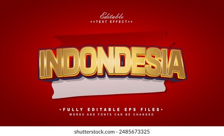 editable gold indonesia text effect.typhography logo