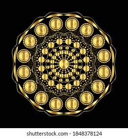 ilustración de arte vectorial editable de oro mandala 