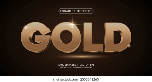 editable gold vector 3d text effect with modern style design