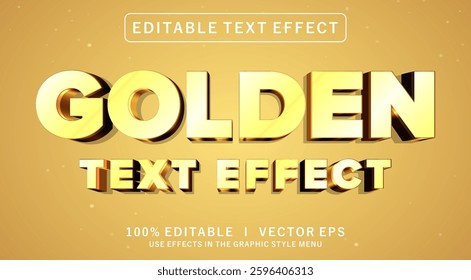 editable golden 3d vector text effect with modern