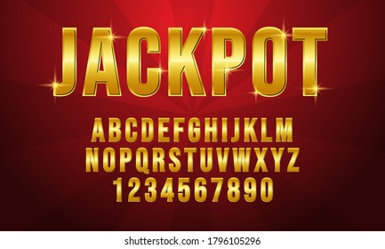 Editable Golden Jackpot Text Effect. Easy to use. Vector Illustration.