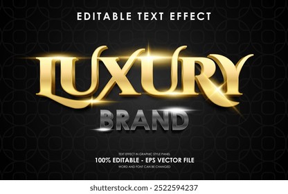 Editable Golden Luxury Brand Text Effect. with glowing gold effect.