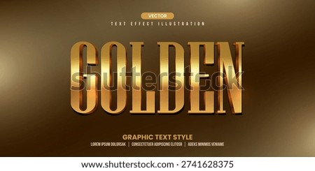 Editable golden text effect 3d rendering mockup for social media business marketing. Shiny luxury metal gold logo or icon with sparkling glitter light and glossy texture. Gold typography, letter or symbol.