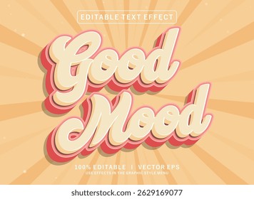 Efecto de texto de Vector de buen sentimiento editable con diseño de estilo moderno