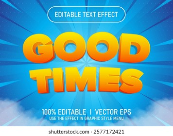 editable good time 3d vector white background text effect with modern style design