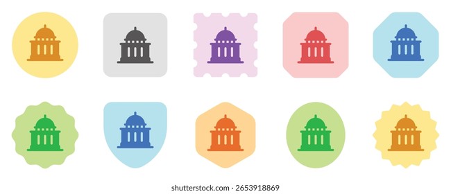 Governo editável, capitólio, edifício político ícone vetor. Parte de uma grande família de conjuntos de ícones. Perfeito para interfaces web e app, apresentações, infográficos, etc