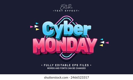 efecto de texto editable de cyber monday.logotipo de tifografía