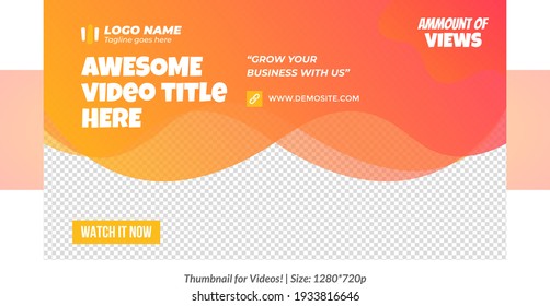 Editable Gradient video Thumbnail Design for any soical media Editable video thumbnail