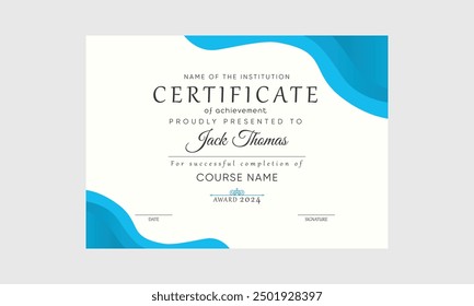 Plantilla editable del certificado de graduación. Vector del certificado del diploma