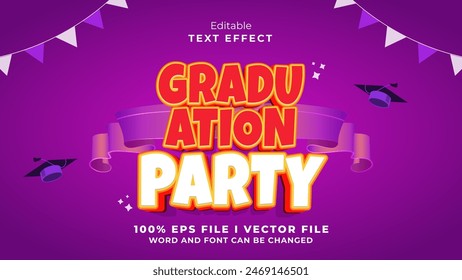 editable graduation party text effect.typhography logo