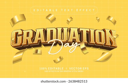 editable graduation vector text effect with modern style design