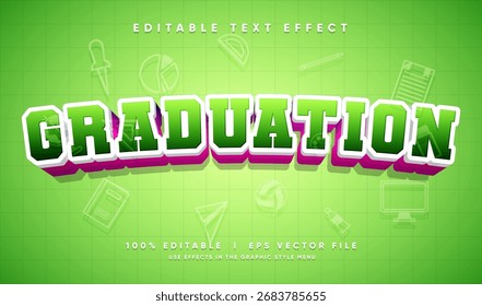 editable graduation vector text effect with modern style