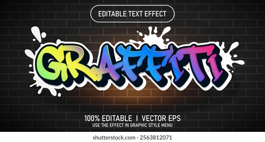 editable graffiti vector text effect with modern style design