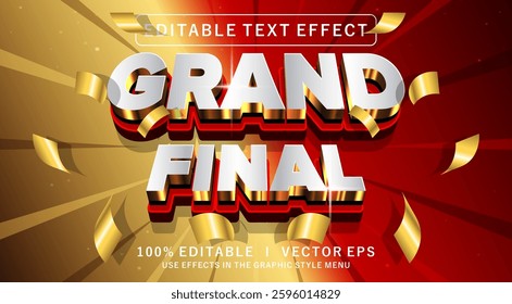 editable grand final 3d vector text effect with modern style design