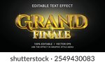 editable grand finale vector 3d text effect with modern style design