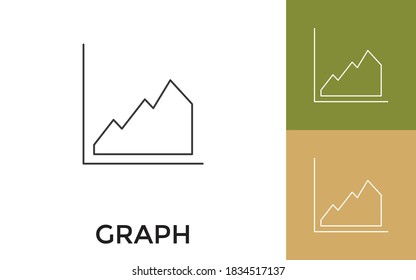 Editable Graph Thin Line Icon with Title. Useful For Mobile Application, Website, Software and Print Media.