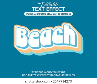 Editable graphic text effect beach style