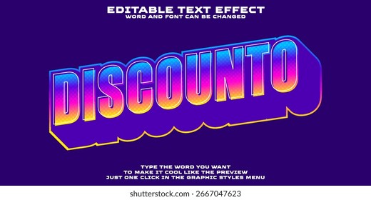 Editable graphic text effect discount style