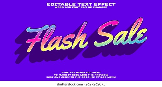 Editable graphic text effect flash sale style