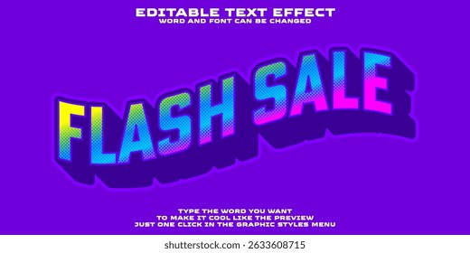 Editable graphic text effect flash sale style