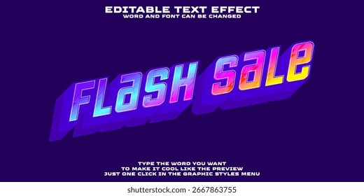 Editable graphic text effect flash sale style