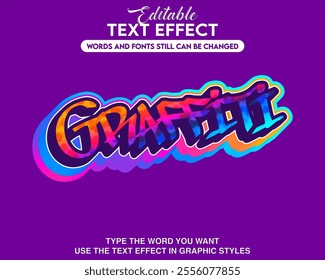 Editable graphic text effect graffiti style