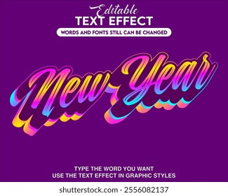 Editable graphic text effect new year style