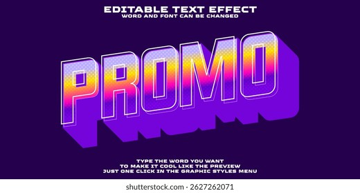 Editable graphic text effect promo style
