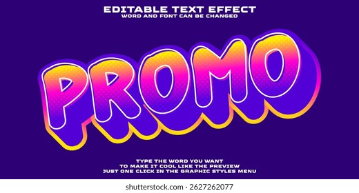 Editable graphic text effect promo style