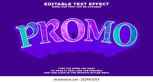Editable graphic text effect promo style