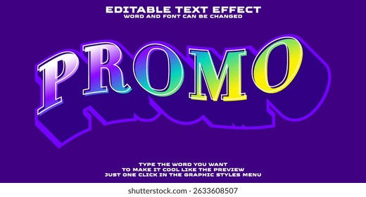 Editable graphic text effect promo style